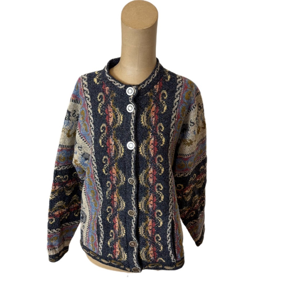 Vintage Buttercup Knitwear Wool Cardigan Size Small/Medium made in UK